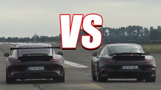 PORSCHE 911 TURBO S vs PORSCHE 911 GT3 RS!