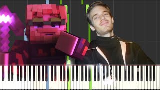 Mine All Day - Pewdiepie Minecraft Song [Synthesia Piano Tutorial]