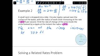 MATH1122 Section 6.5 - Related Rates