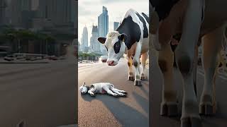 A car hit a cow 😥 cow accident 😭 #cow #help #hospital #shorts #viral #calf