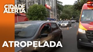 Mulher é atropelada na rua maranhão