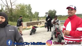 minibikes race and crashed In River must watch!!!