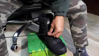 How to insert Elastic No-Tie Boot Laces using Lock Laces to a SWAT Tactical Boot 👢