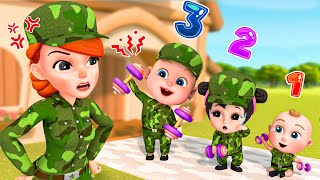 Mommy Be Angry! Five Little Soldiers Song | Super Sumo Nursery Rhymes & Kids Songs