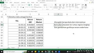 Pembahasan soal regresi dengan Excel