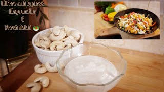 Oilfree and Eggless Mayonnaise in just 1 Minute | Vegan Mayonnaise  and Fresh Salad.