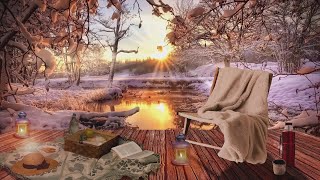 Sunny Winter Day Ambience |  Peaceful Nature Sounds & Calming River Sounds