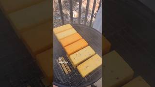 Look at this cold smoked cheese on the Weber smokey mountain #smoke #cheese #bbq #comedy #grilling