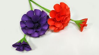 Simple & Beautiful Paper Flowers | Flower making with paper | Paper Craft Flower | Flower DIY