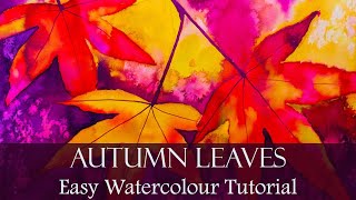 Try this EASY Autumn Watercolor Painting Tutorial Using Bold Colors