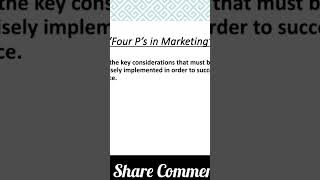 Define 4 P's in Marketing?