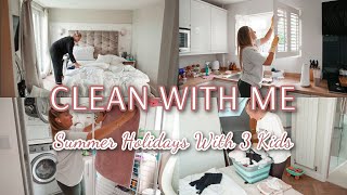 PRODUCTIVE DAY IN MY LIFE CLEANING | CLEAN WITH ME MUM OF 3 IN THE HOLIDAYS | Emma Nightingale