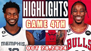 Memphis Grizzlies Vs Chicago Bulls GAME 4TH Highlights Oct 28,2024 NBA Season