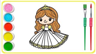 How to Draw Disney Cute Princess | Little Cute princess drawing easy step by step for kids