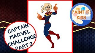 How to Draw Captain Marvel: 30 Mins. Speed Coloring Challenge