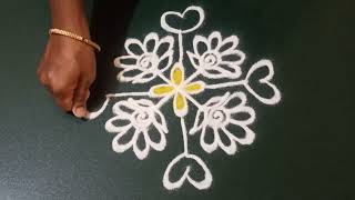 🌺2*2 Dots Easy Rangoli Design 🌺| Small And Unique Rangoli ❤#rangolidesign #easyrangoli #dotsrangoli