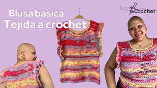 BLUSA BÁSICA A CROCHET | blusa para principiantes/ tejido FÁCIL 💕te encantará!