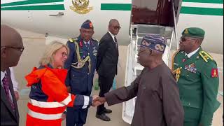 Tinubu arrives France: Security alert! watch the woman in coat and hand in pocket before handshake