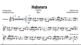 Habanera de Bizet Partitura de Clarinete Ópera Carmen