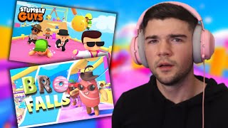 ARE FALL GUYS RIP OFF GAMES BETTER? | Bro Falls & Stumble Guys Reaction