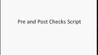 Pre & Post Check script for Linux Server Reboot.