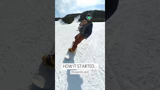 Adorable little girls snowboard journey from 9 months old to 6 years old!❤️❄️🏂