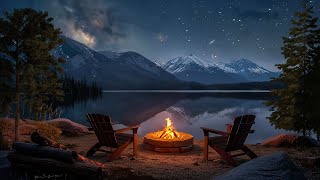 Summer Campfire Ambience with Crickets Sounds at Night | Relaxing Nature Sounds for Sleep, Study