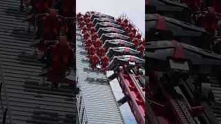 X-Flight’s drop flipping UPSIDE DOWN! #short #sixflags 🎢