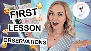 MY FIRST LESSON OBSERVATIONS (Primary School Teacher UK)