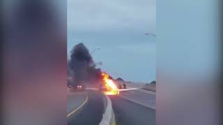 Passenger plane crashed into highway