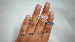 easy beaded rings with bugle beads|اكسسوارات خواتم خرز لبداية مشروع صغير