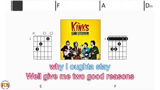 THE KINKS Sunny Afternoon FCN GUITAR CHORDS & LYRICS