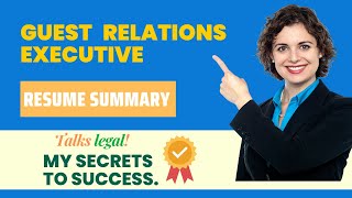 Guest Relations Executive Resume Summary II कैसे लिखें Professional Resume Heading - Resume Tips