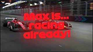 Verstappen overtake Leclerc at FP2 Las Vegas GP 2023