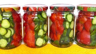 Огурцы на зиму с Помидорами ПОЛОСАТИКИ 🥒 Салат из огурцов на зиму ВКУСНЫЙ РЕЦЕПТ ЗАГОТОВКИ на зиму