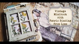 VINTAGE MINIBOOK WITH FABRIC BINDING FROM LOES