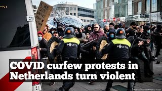 COVID curfew protests in Netherlands turn violent | Netherlands protests