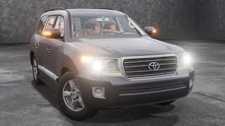 Необычный краш-тест с манекенами Toyota Land Cruiser 200 в BeamNG.drive