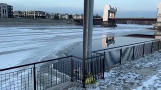 Frozen River. Frozen Hudson River, New York, USA. Frozen River USA.