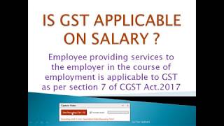 IS GST APPLICABLE ON SALARY ?