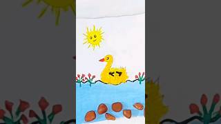 Draw beautiful duck using woollen and stones| youtubeshorts | viralshorts@ Ayesha art and craft