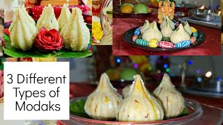 3 types instant modak recipe without using gas| quick and easy modak recipe | Lavina Kitchen