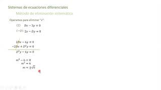 Sistemas de ecuaciones diferenciales por eliminación sistemática, ejemplo 1