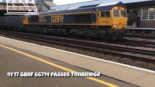 4Y17 GBRF 66714 passes Tonbridge  | Trains Around Kent