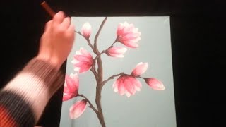 How to paint magnolia blossoms - STEP by STEP