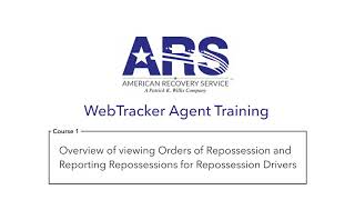 Webtracker Training Course 1