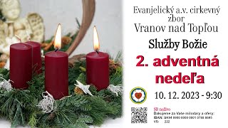 Služby Božie VT  10. 12. 2023  -  2. ADVENTNÁ NEDEĽA