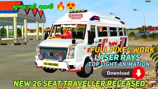 കൊള്ളാലോ കളി 😍🔥||New 26 Seater Force Traveller Mod for Bussid || Download Now ||#gamingravanan