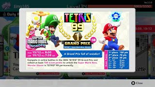 Tetris 99 - Unlocking Super Mario Bros. Wonder Skin in 38th MAXIMUS CUP (Nintendo Switch)