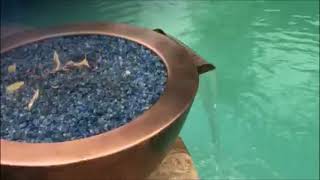 26" Copper Fire Pit with Water Output